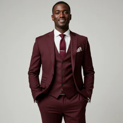 Burgundy Three-Piece