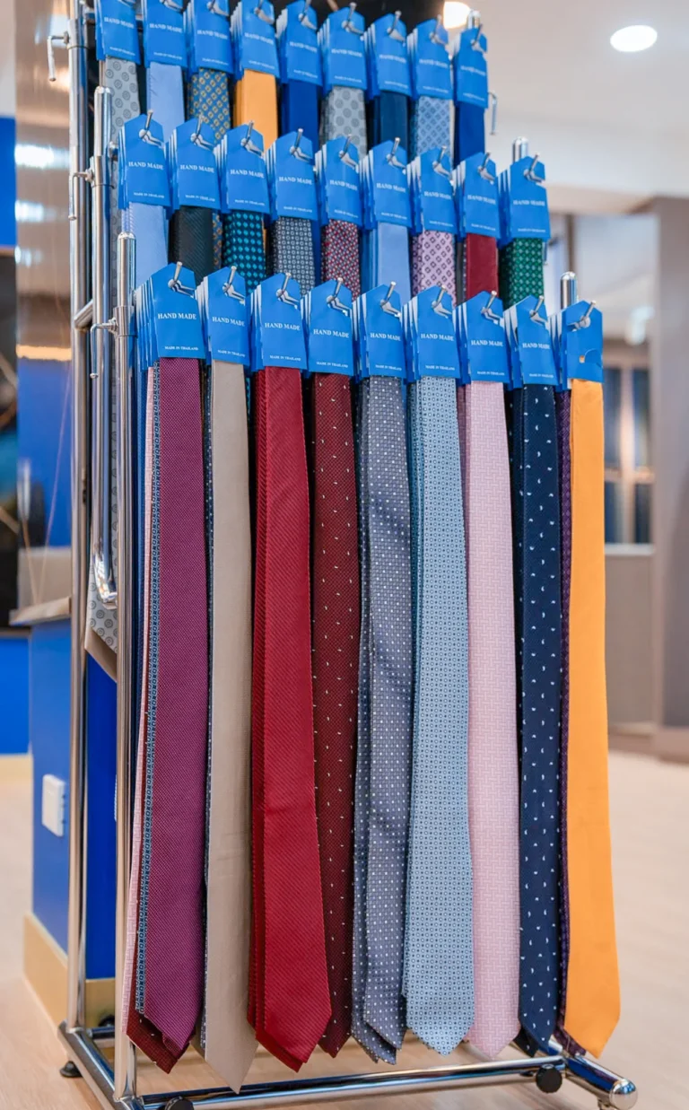 Handcrafted silk ties at our Bangkok tailor Sukhumvit shop