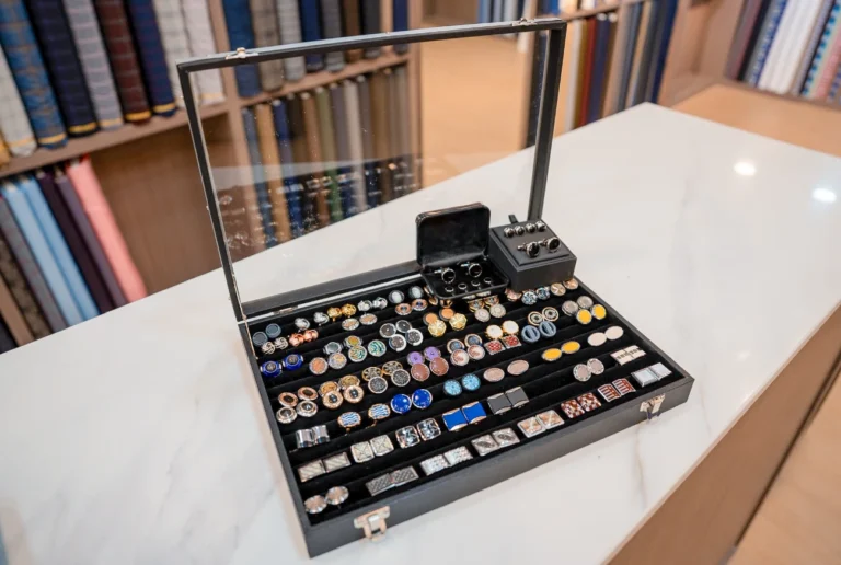 Cufflink collection at Bespoke Suits Bangkok