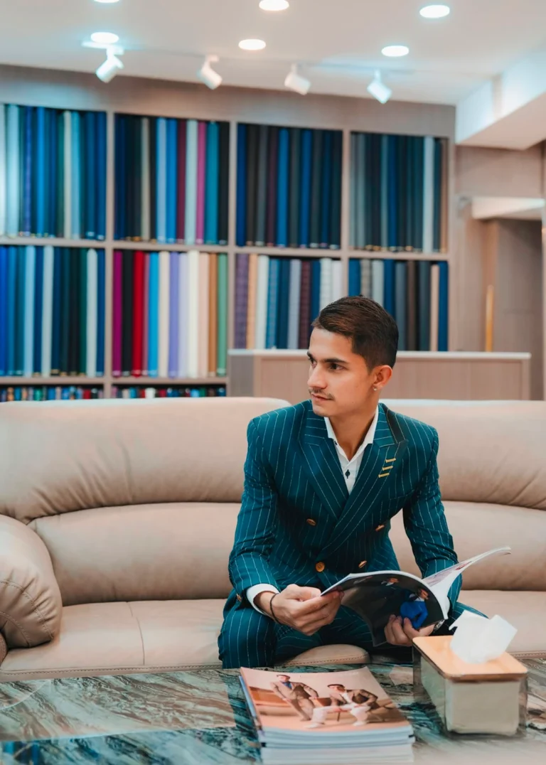 Master tailor at work inside Bespoke Suits Bangkok