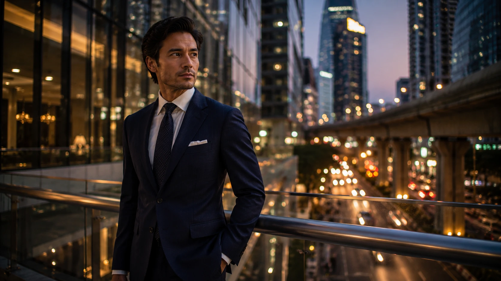 Businessman in a bespoke suit near Asok by Bespoke Suits Bangkok