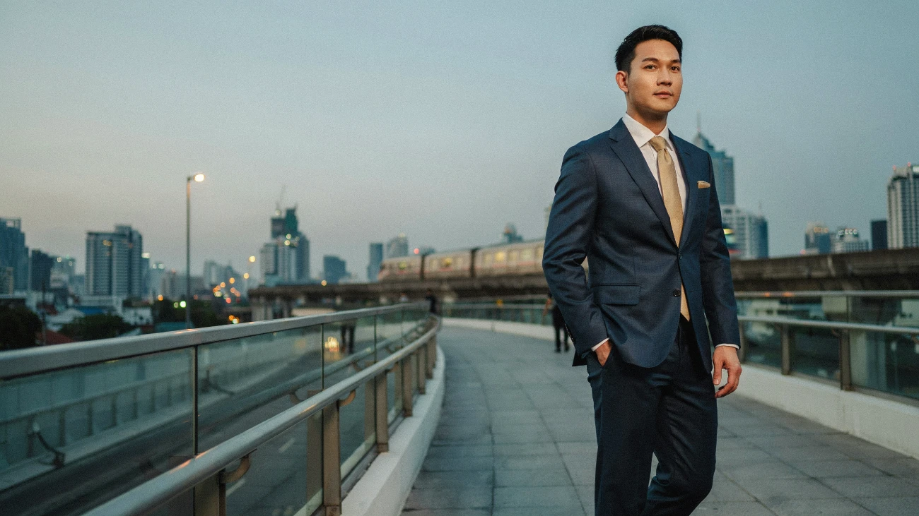 Man in a bespoke suit on Sukhumvit, Bespoke Suits Bangkok the best tailor in Sukhumvit